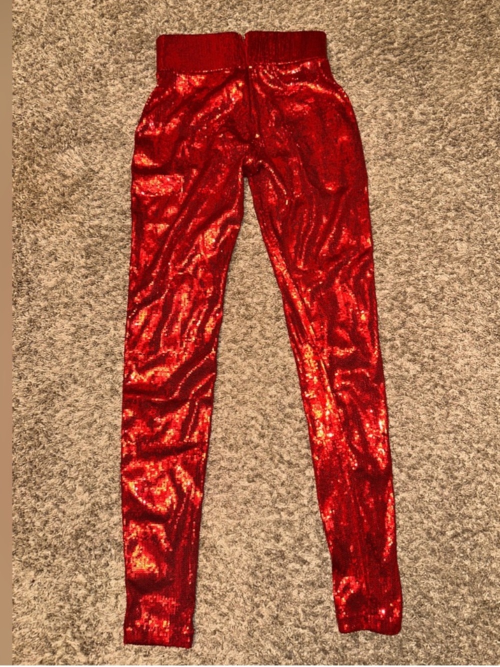 Women’s Red Shimmer Leggings (DECREED)